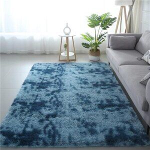 New Soft Fluffy Area Rug for Home (Dark Blue)